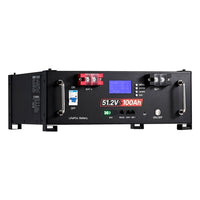 48V 100Ah LiFePO4 Lithium Battery, Built-in 100A BMS, 51.2V Server