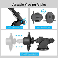 Car Phone Holder Long Rod Telescopic Car Dashboard Suction Cup Type - Trustymall