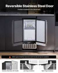Undercounter Ice Maker 80 Lbs/Day Built-in Ice Maker Machine W/