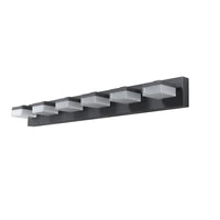 Modern 6-Light Black LED Vanity Mirror Light Fixture For Bathrooms And
