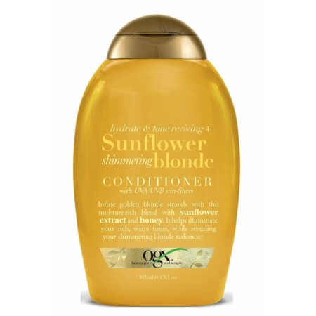 OGX Hydrate & Color Reviving + Sunflower Shimmering Blonde Conditioner With UVA/UVB Sun-Filters, 13 Ounce