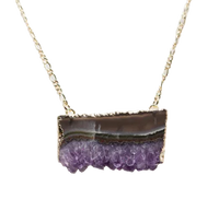 Amethyst Horizontal Slice Necklace