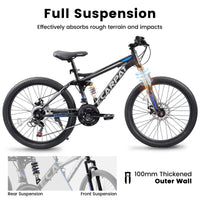 FlexRide™ 24 – 24" MTB Bike with Disc Brakes & 21-Speed Gears - Trustymall