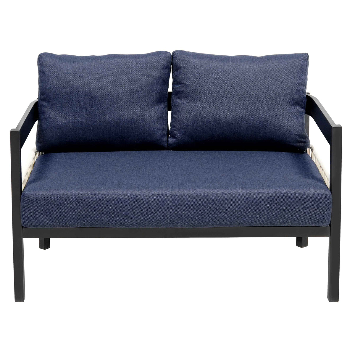 Multi-person Outdoor Iron Sofa Set with A table, Rattan Decoration,