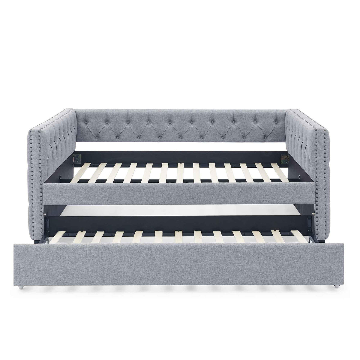 Daybed with Trundle Upholstered Tufted Sofa Bed, with Button and