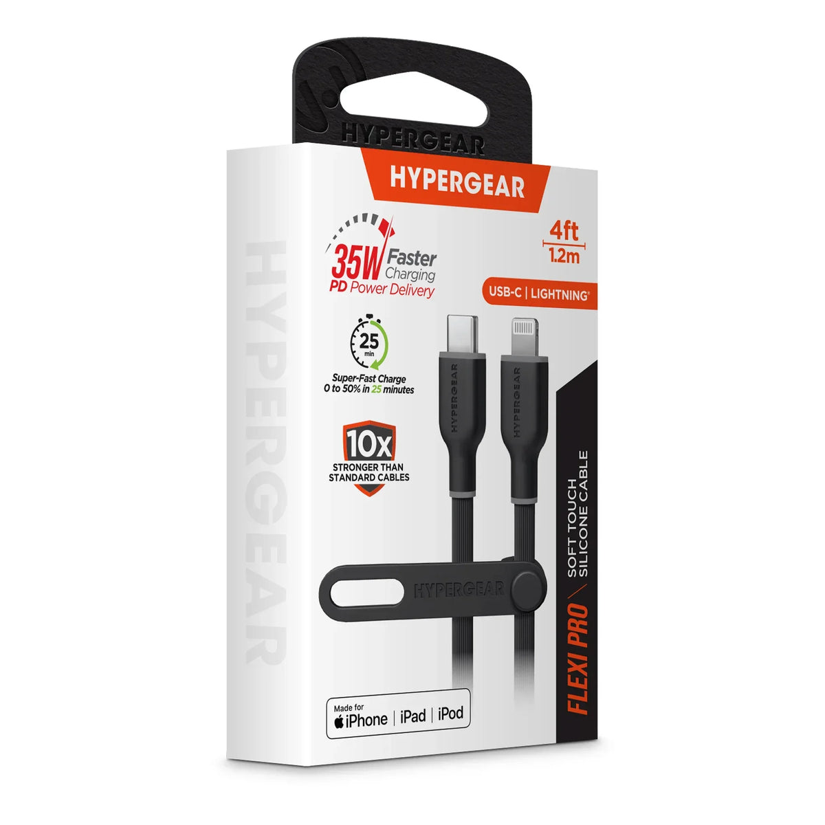 HyperGear Flexi PRO USB-C to Lightning Cable 4ft - Trustymall