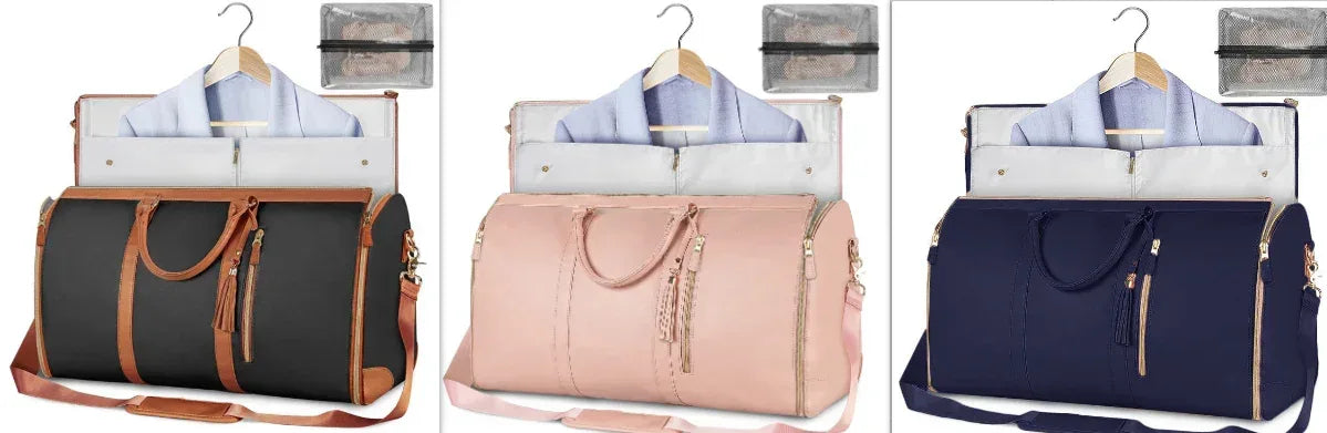 Large Capacity Travel Duffle Bag Women's Handbag Folding Suit Bag Waterproof Clothes Totes - Trustymall
