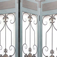 1 x 60 x 72 Blue Wood Metal  Screen