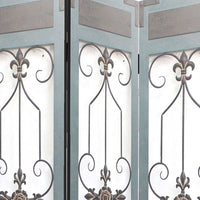 1 x 60 x 72 Blue Wood Metal  Screen