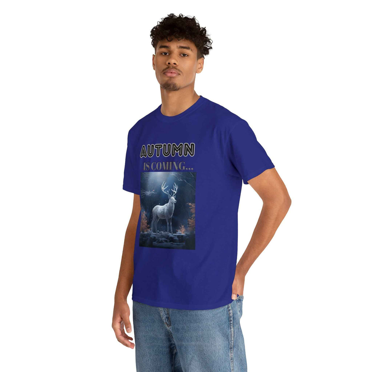 Autumn is coming: Fall Vibes T-shirts | Deer Drinking Brook Leaves Cha