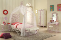 85inches X 56inches X 88inches Full White And Light Purple Metal Tube