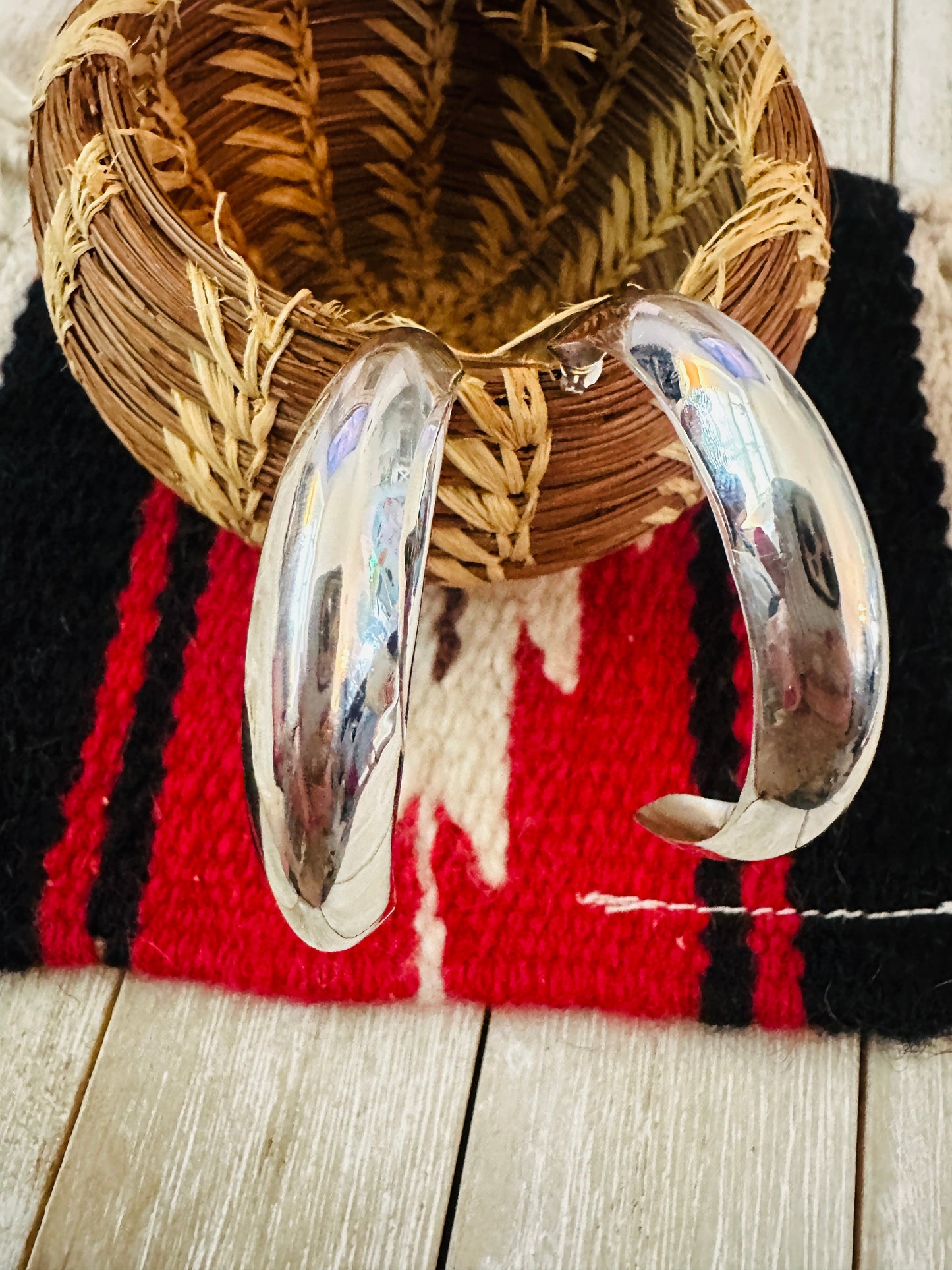 Handcrafted Sterling Silver Hoop Earrings