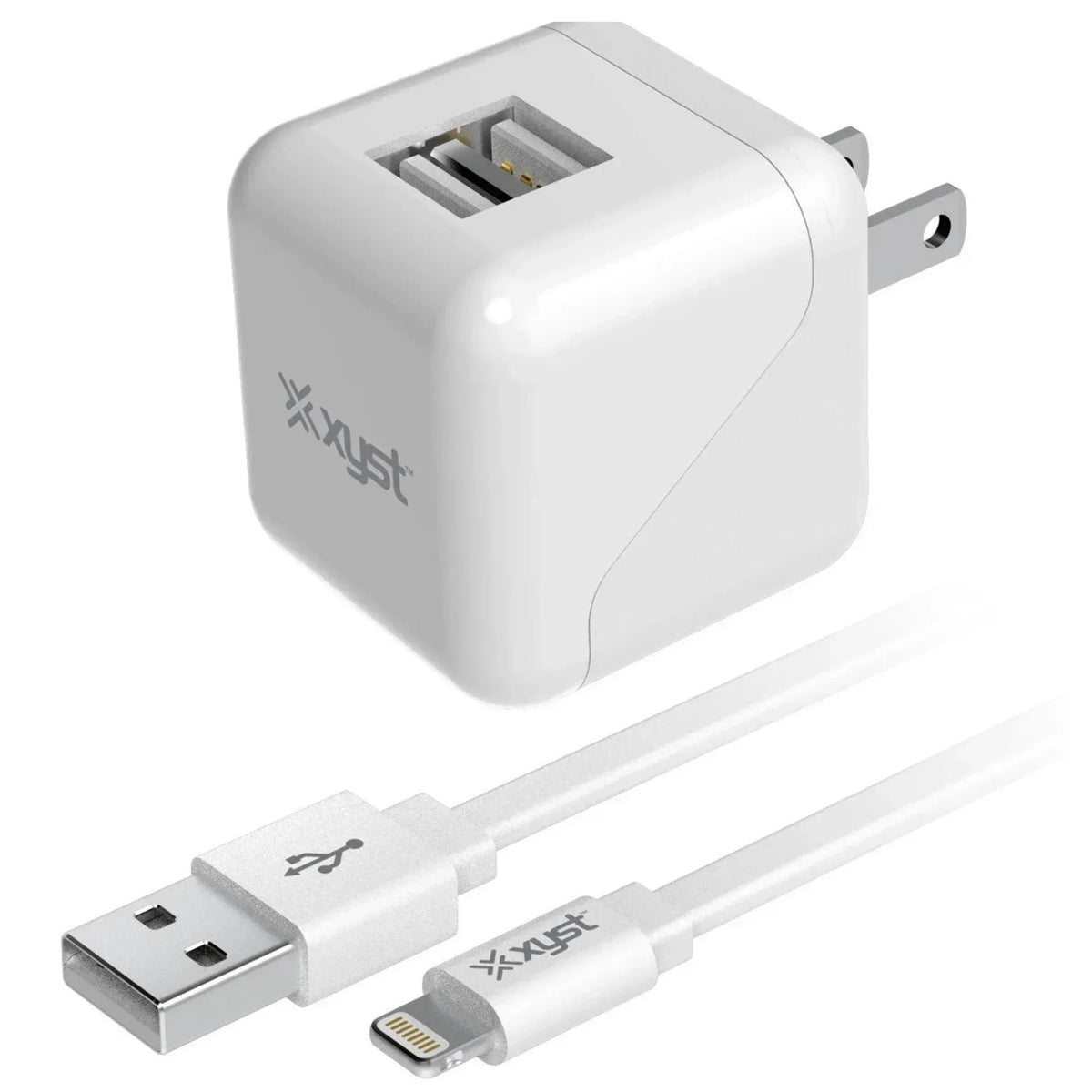 Xyst 2.4-Amp Dual USB Wall Charger With 4Ft Lightning Cable - Trustymall