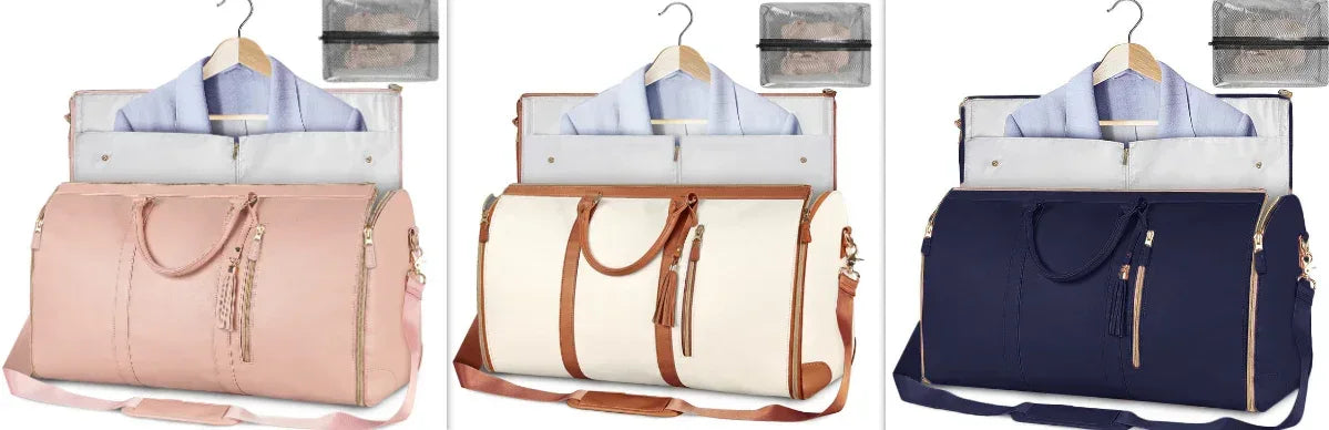 Large Capacity Travel Duffle Bag Women's Handbag Folding Suit Bag Waterproof Clothes Totes - Trustymall