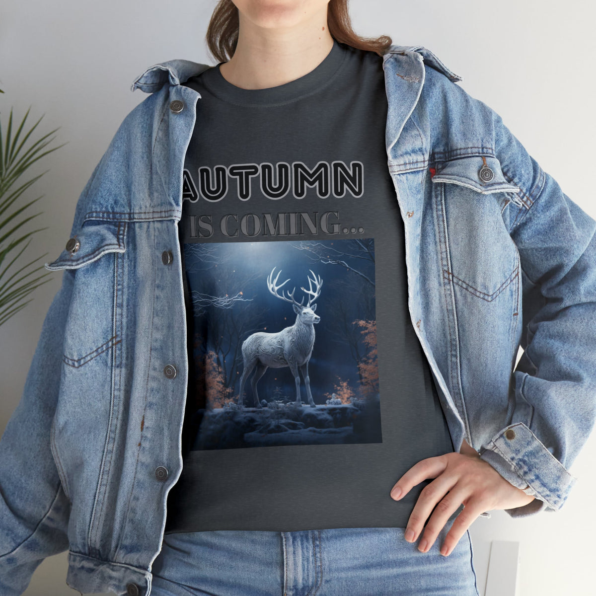 Autumn is coming: Fall Vibes T-shirts | Deer Drinking Brook Leaves Cha