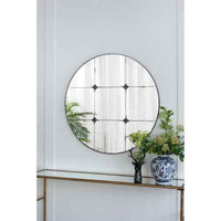 D36" Traditional Decor Style Round Antique Glass Wall Mirror, Wall