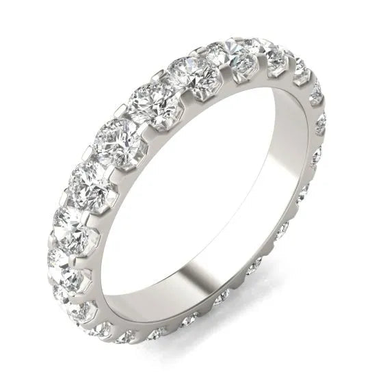 AGI Certified 2 CTW Round Lab Grown Diamond Eternity Band in 14K White