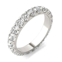AGI Certified 2 CTW Round Lab Grown Diamond Eternity Band in 14K White