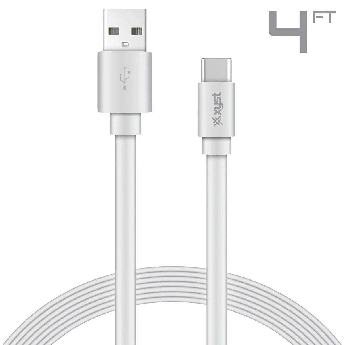 Xyst Charge and Sync USB to USB-C Flat Cable 4Ft - Trustymall