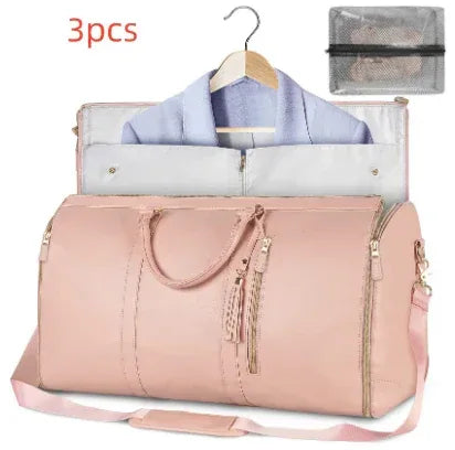 Large Capacity Travel Duffle Bag Women's Handbag Folding Suit Bag Waterproof Clothes Totes - Trustymall
