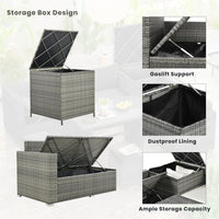 Outdoor 6-Piece All Weather PE Rattan Sofa Set, Garden Patio Wicker