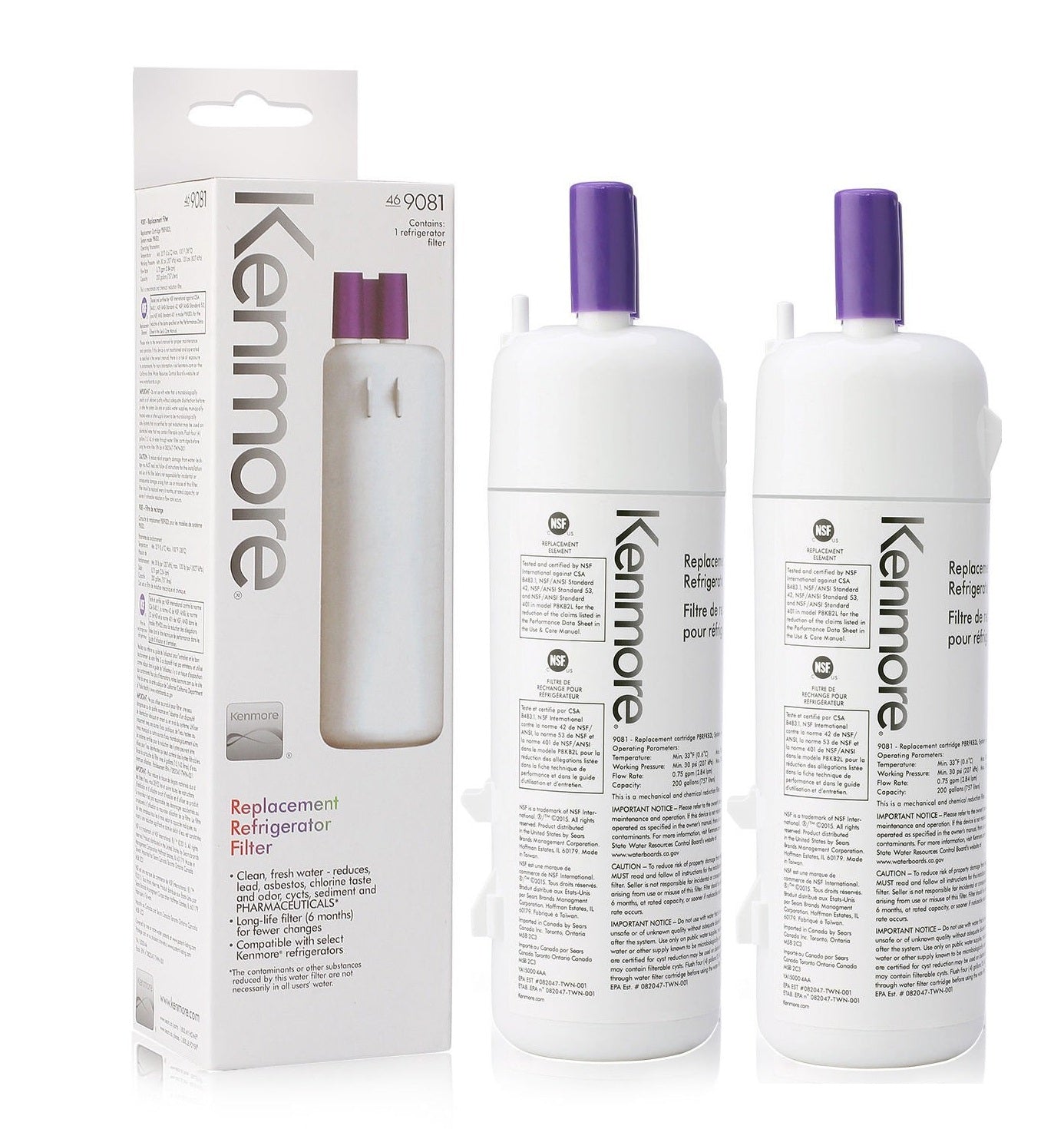 Kenmore Replacement Refrigerator Filter 9081 Cartridge P8RFKB2L | 04609081000