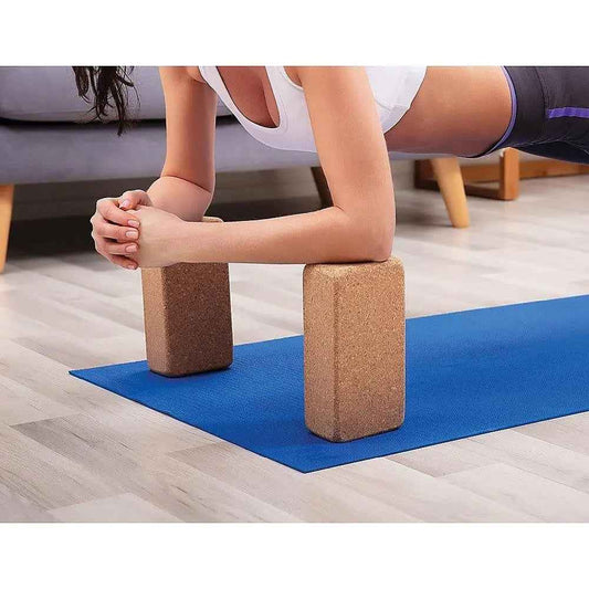 2x ECO-Friendly Cork Yoga Block Organic Yoga Prop Accessory Exercise