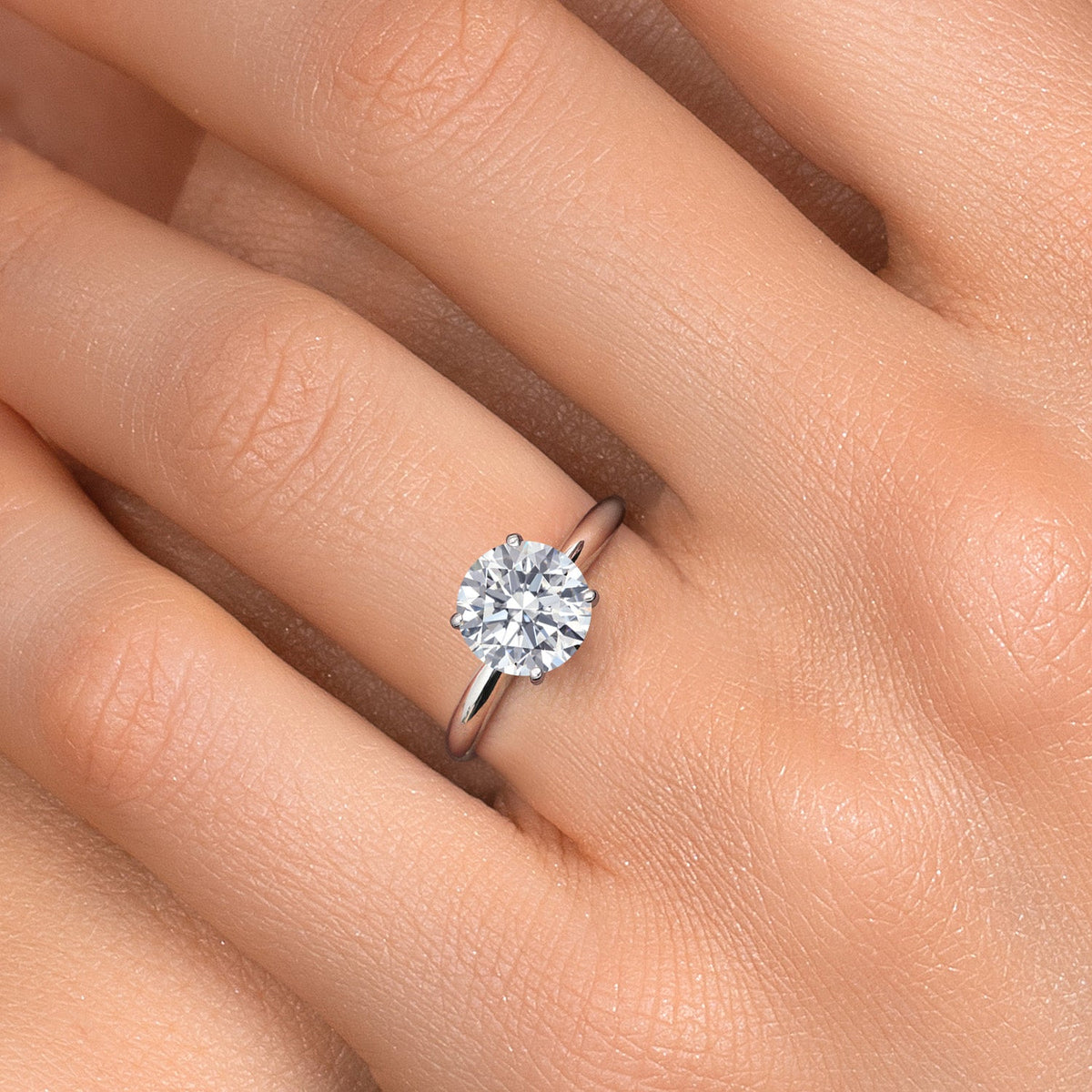 3.50 CTW Round Lab-Grown Diamond Solitaire Engagement Ring in 14K