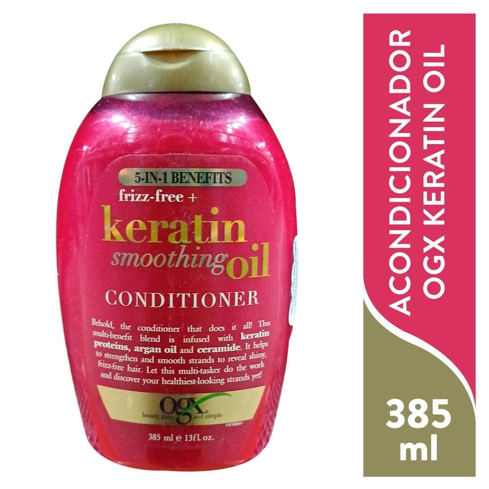 OGX Frizz-free + Keratin Smoothing Oil Conditioner, 13 Fl Oz