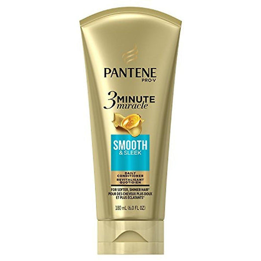 Pantene Smooth & Sleek 3 Minute Miracle Daily Conditioner, 6.0 Fl Oz
