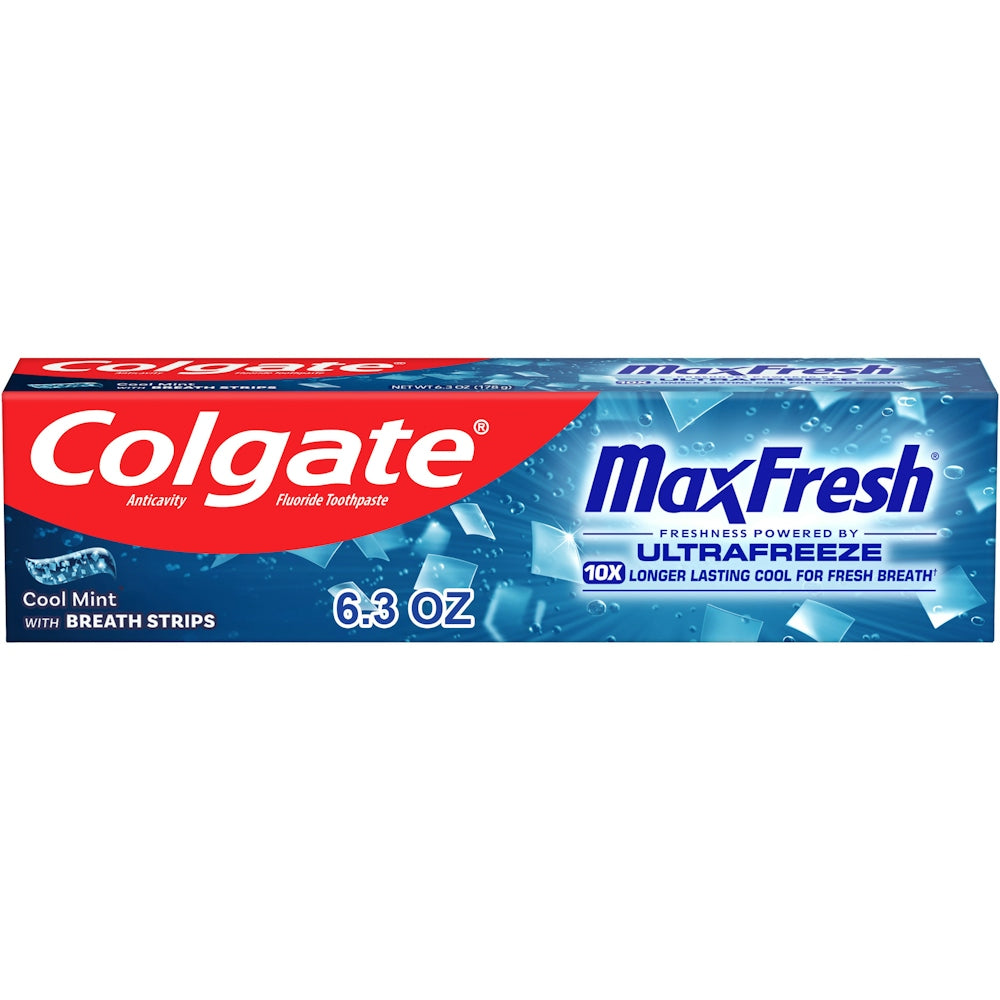 Colgate Max Fresh Whitening Toothpaste With Mini Breath Strips - Cool Mint, 6.3 Oz