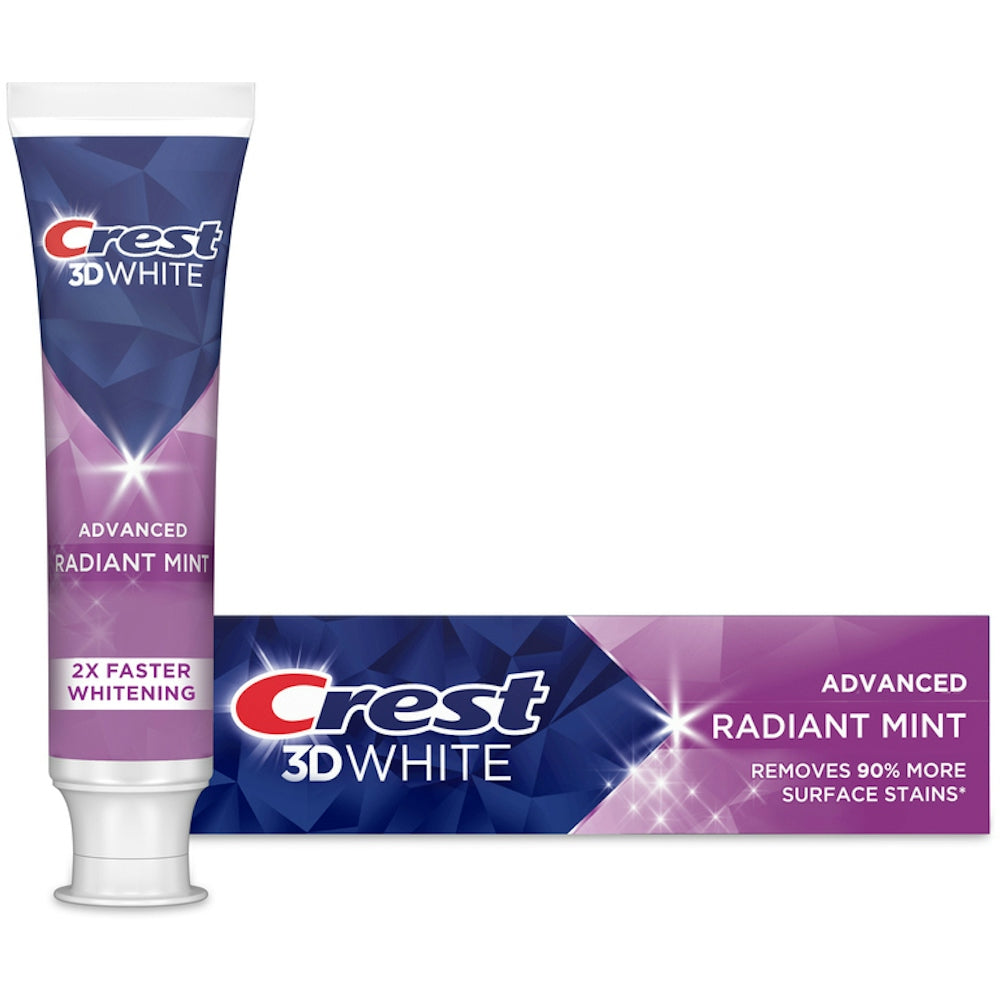 Crest 3D White Advanced Radiant Mint Teeth Whitening Toothpaste .85 Oz