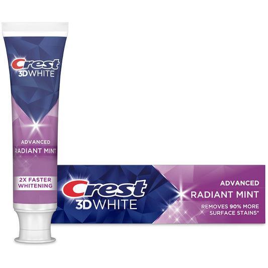 Crest 3D White Advanced Radiant Mint Teeth Whitening Toothpaste .85 Oz