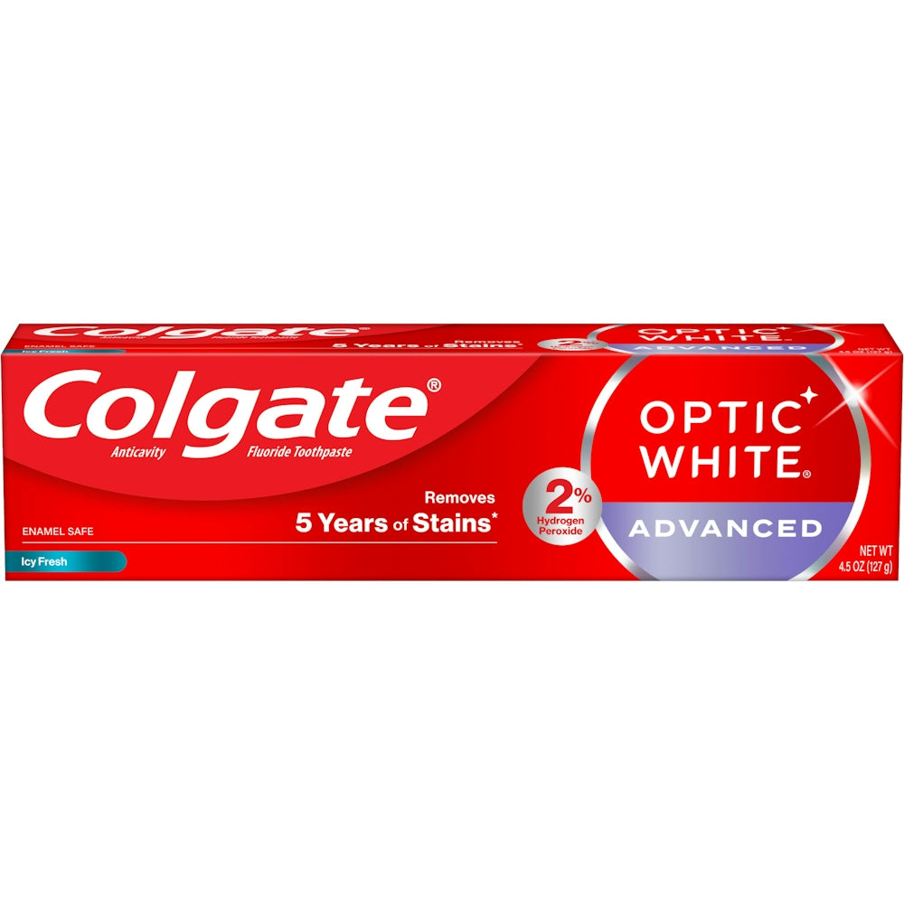 Colgate Optic White Advanced Anticavity Fluoride Icy Fresh Toothpaste 4.5 Oz