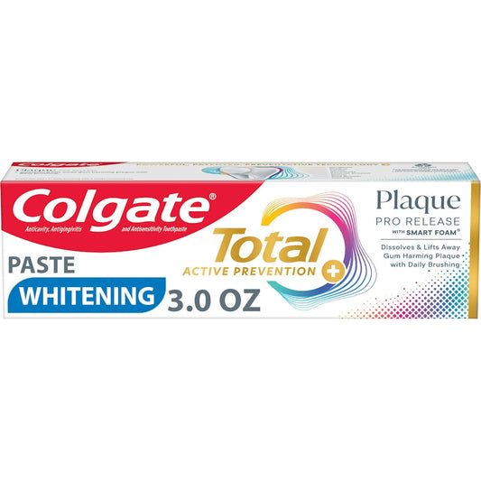 Colgate Total Plaque Pro Release Whitening Toothpaste, 3 Ounce