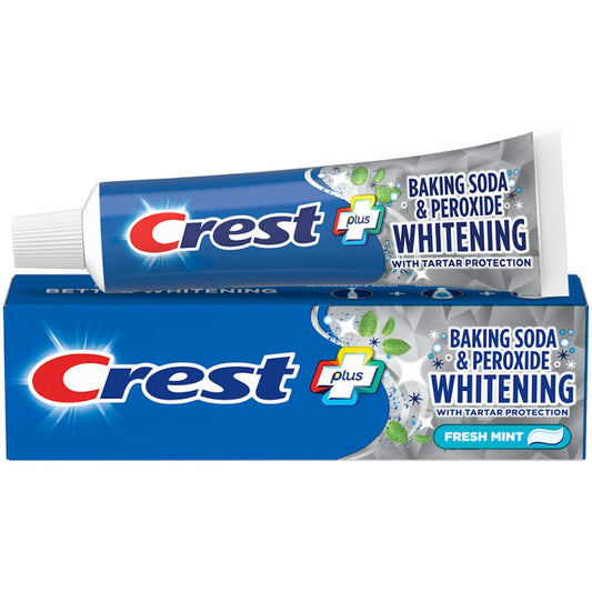 Crest Baking Soda And Peroxide Whitening Fluoride Toothpaste With Tartar Protection, Fresh Mint, 5.7 OZ