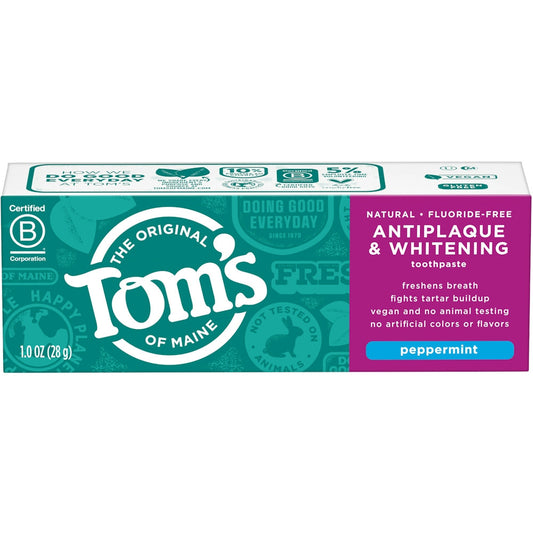 Tom's of Maine Antiplaque And Whitening Peppermint Natural Toothpaste - Trial Size - 1oz