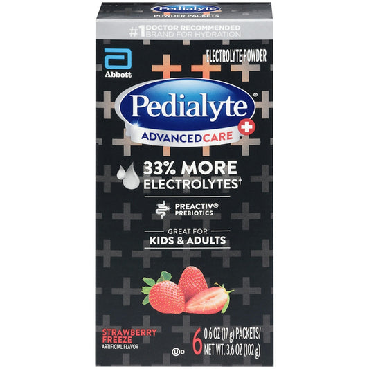 Pedialyte AdvancedCare Plus Electrolyte Powder Packets, Strawberry Freeze