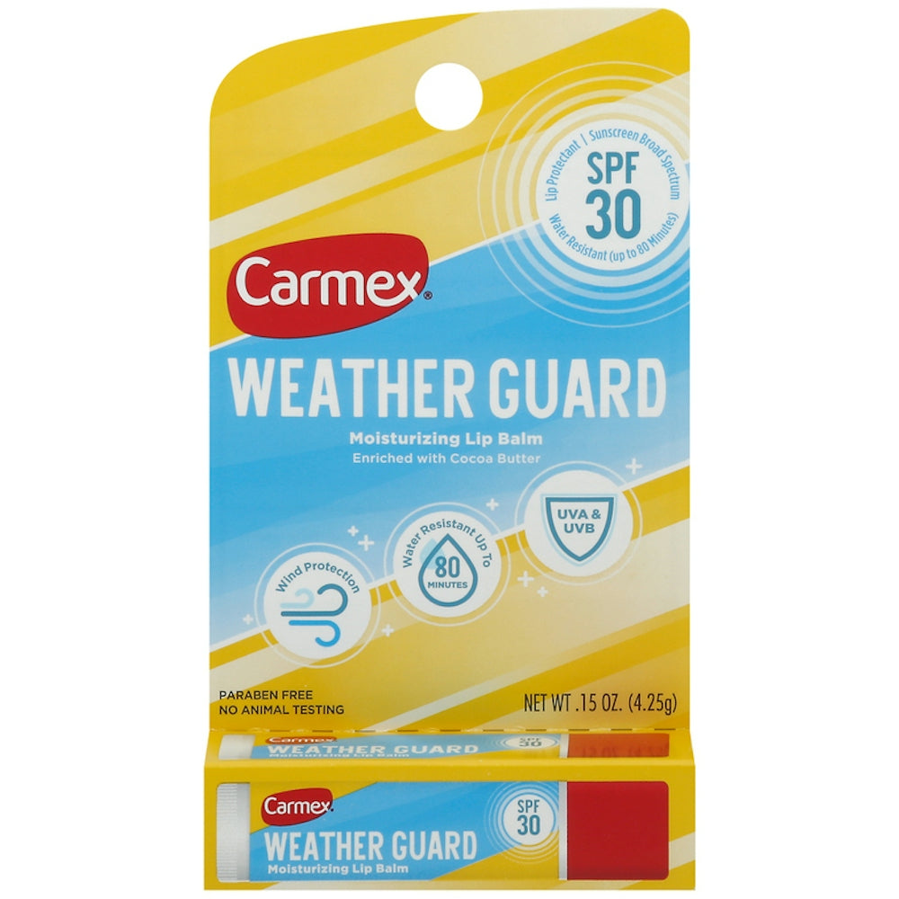 Carmex Lip Balm, Moisturizing, Weather Guard, SPF 30
