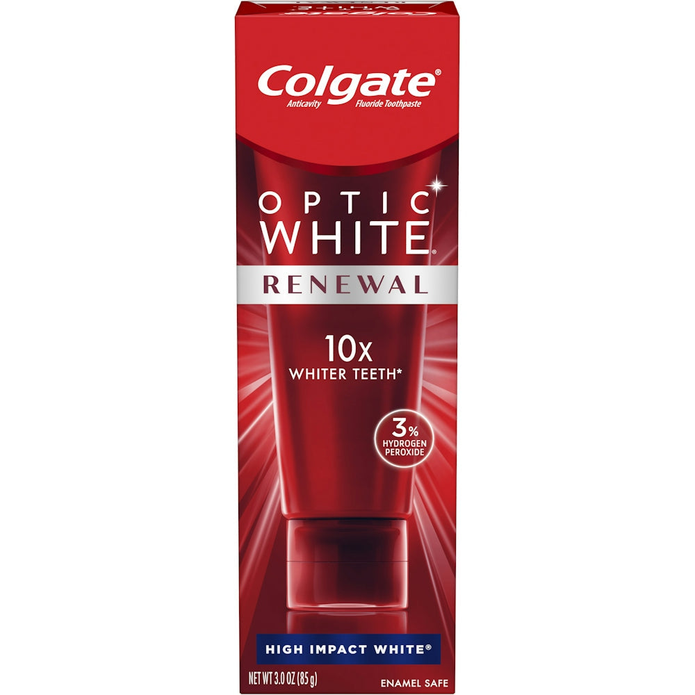 Colgate Optic White Toothpaste, Anticavity Fluoride, High Impact White, Renewal