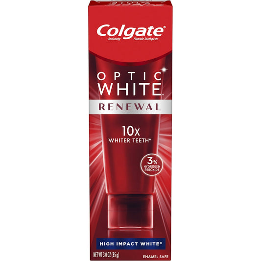 Colgate Optic White Toothpaste, Anticavity Fluoride, High Impact White, Renewal