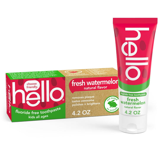 Hello Kids Natural Fluoride Free Toothpaste, Fresh Watermelon
