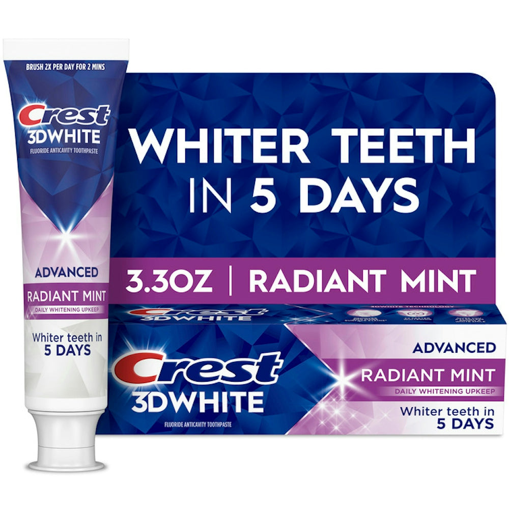 Crest 3D White Advanced Toothpaste, Radiant Mint - 3.3 Ounce