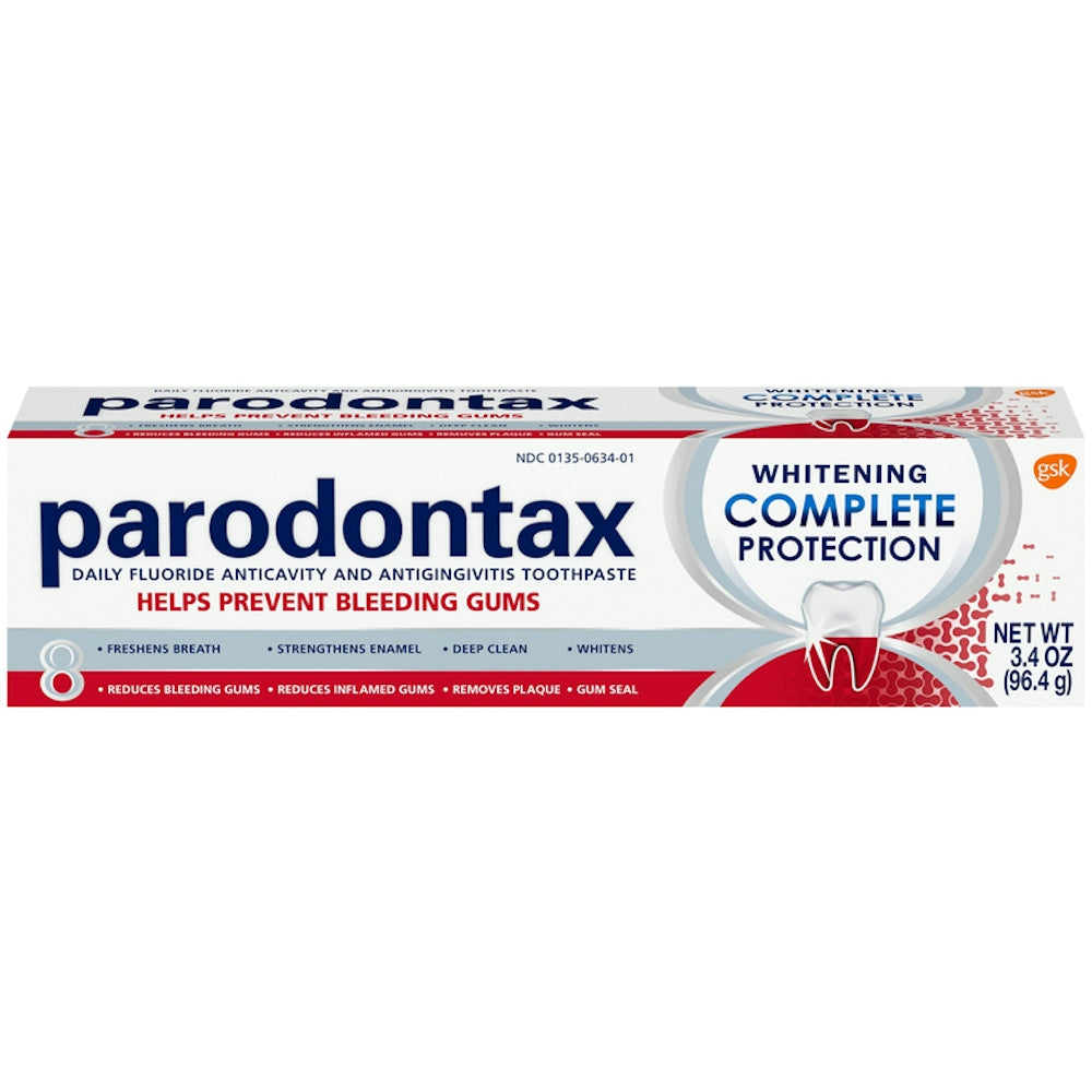 Parodontax Complete Protection Teeth Whitening Toothpaste For Bleeding Gums - 3.4 Ounce