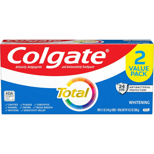 Colgate Total Toothpaste, Whitening, 2 Value Pack