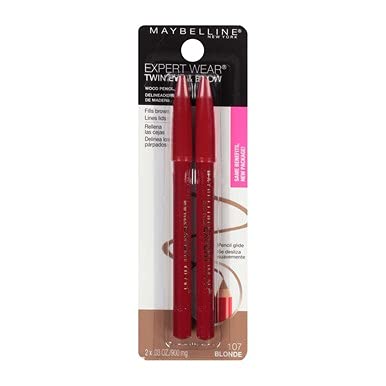 Maybelline Expert Eyes Brow And Eye Pencil, Blonde [107], 0.03 oz (Pack of 4)