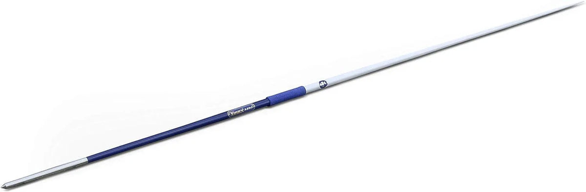 Premium aluminum javelin with cord grip for track and field competition and training on white background