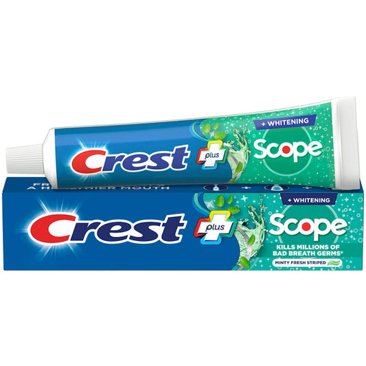 Crest Complete + Scope Whitening Fluoride Toothpaste - Minty Fresh Striped, 0.85 Oz