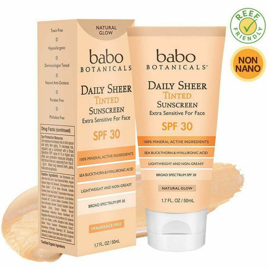 Babo Botanicals Natural Glow Daily Sheer Tinted Sunscreen - SPF 30 - 1.7 Fl Oz