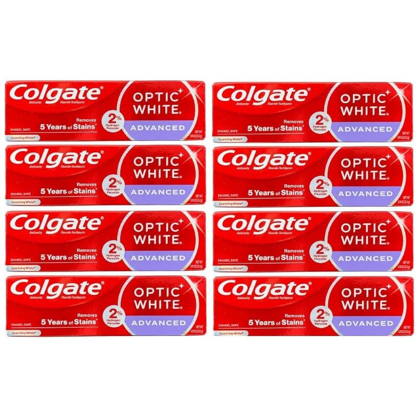 Colgate Optic White Toothpaste, Anticavity Fluoride, Sparkling White, Advanced